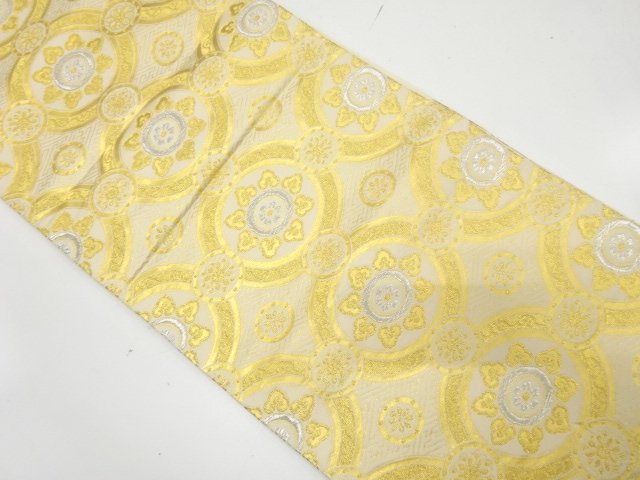 JAPANESE KIMONO / ANTIQUE FUKURO OBI / SILK / WOVEN FLOWER CREST